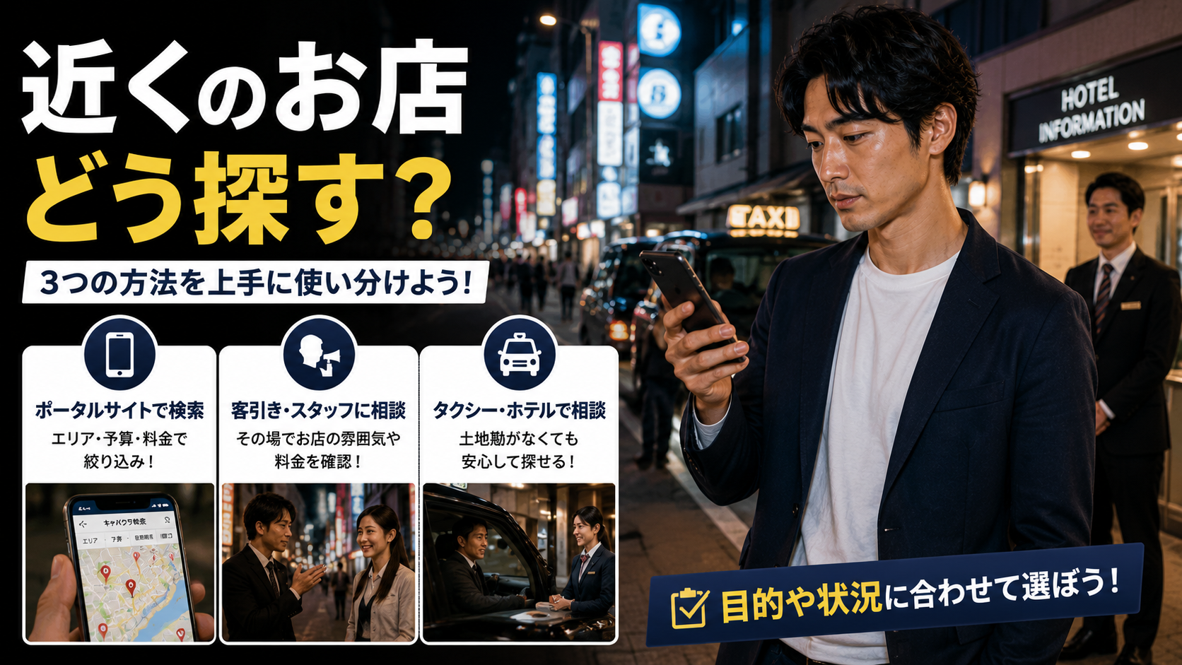 近くのキャバクラはどうやって探す？基本の探し方