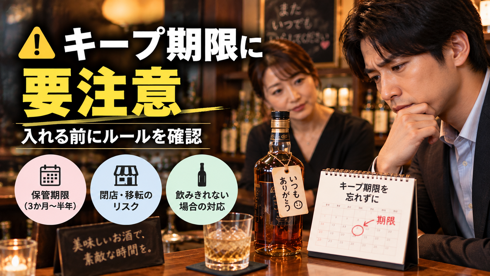 ボトルキープの注意点